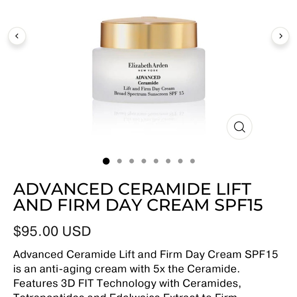 Elizabeth Arden Advanced Ceramide Lift and Firm Day Cream SPF15 Moisturizer